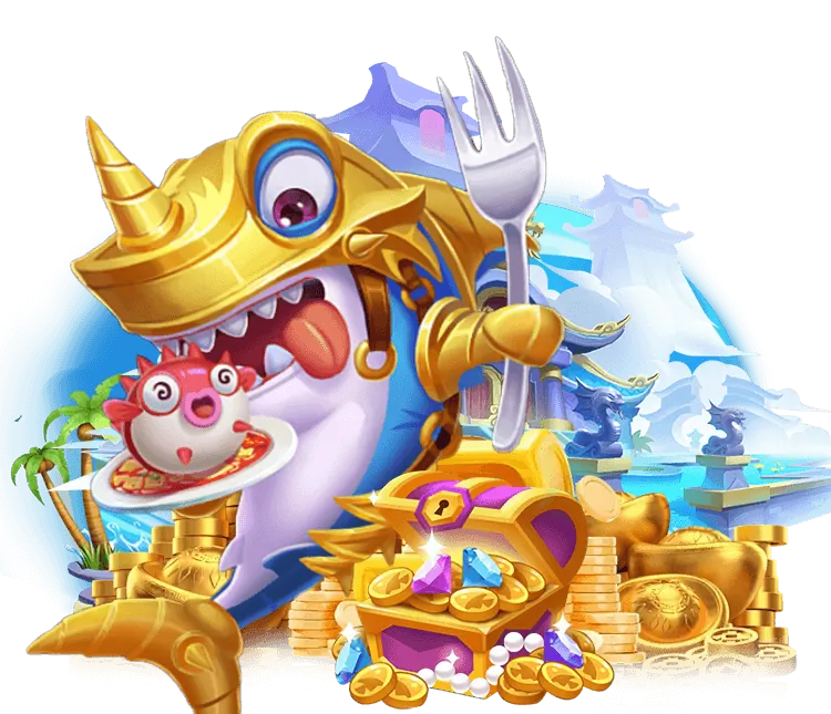 Hình ảnh game Bắn Cá 8q sống động với cá vàng và kho báu dưới đại dương